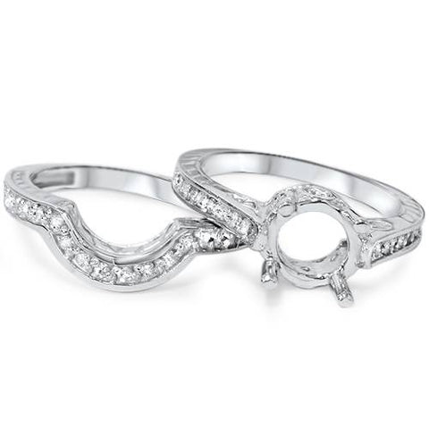 3/4ct Diamond Engagement Vintage Wedding Ring Mount