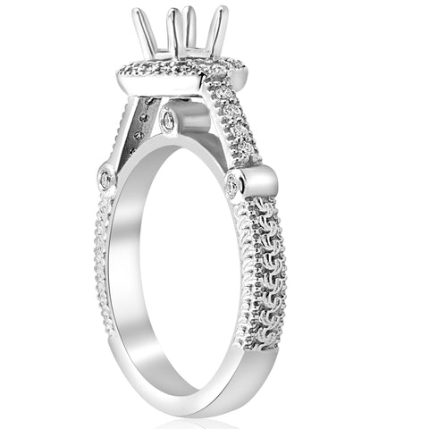 Diamond Engagement Ring Setting Semi Mount Ring 14K White Gold
