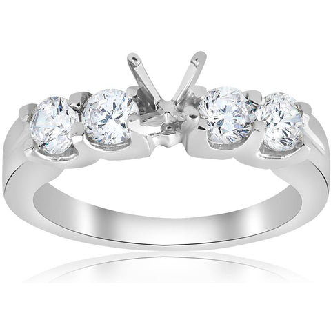 3/4ct Diamond Engagement Semi Mount Engagement Ring Setting U Prong Mounting