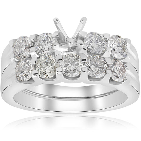 1 3/4ct Diamond Engagement Wedding Ring Setting Mounting U Prong Five Stone