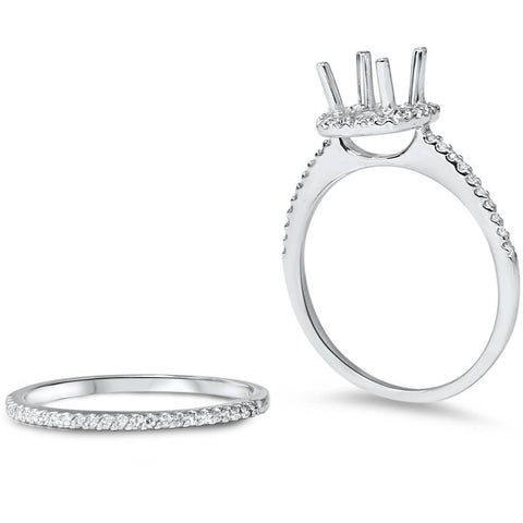 3/8CT Diamond Engagement  Bridal Set Mounting
