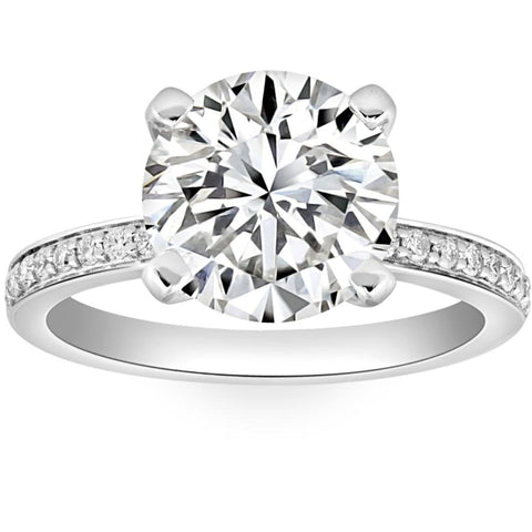 H/VS 3 1/4Ct Lab Grown Diamond Engagement Ring in White, Yellow, or Rose Gold