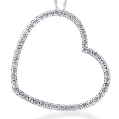 VS 2.25Ct Heart Shaped Diamond Pendant White or Yellow Gold Necklace Lab Grown