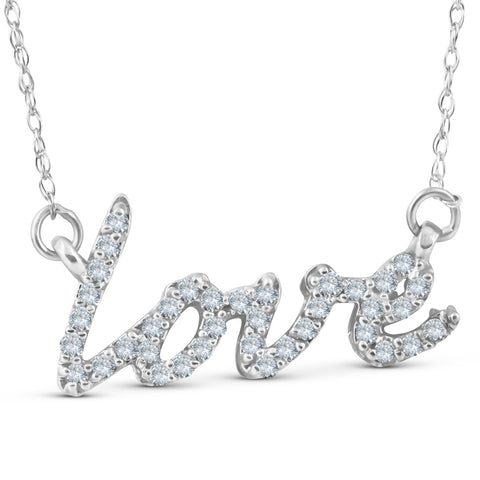 1/5ct Love Symbol Diamond Pendant 14K White Gold