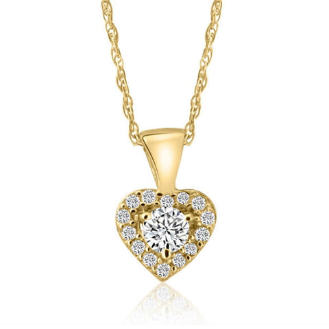 1/4Ct Dainty Small Heart Pendant Necklace in 14k White, Yellow, or Rose Gold