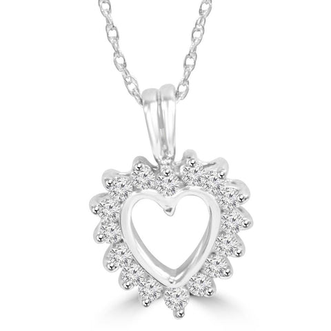 3/8ct Heart Shape Diamond Womens Pendant SOLID 10K White Gold POPULAR Gift Item