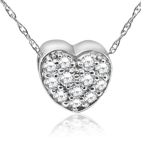 1/4Ct Diamond Petite Diamond Pendant Necklace in 14k White, Yellow, or Rose Gold