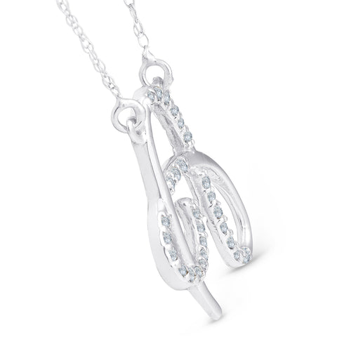 Diamond "A" Initial Pendant 18" Necklace 14K White Gold
