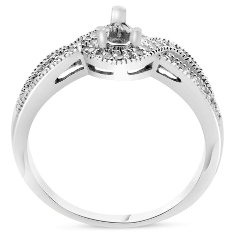 1/5ct Pear Shape Diamond Engagement Ring Setting Mount 14K White Gold