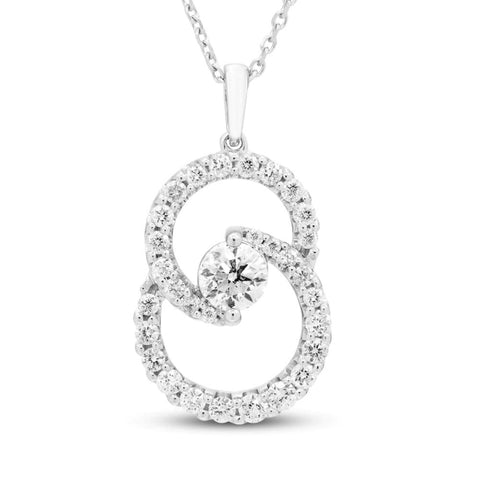 1/2Ct T.W. Circled By Love Diamond Pendant 10k White Gold Women's Necklace