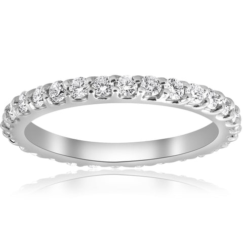 1ct Diamond Eternity Ring 14K White Gold Womens Stackable Wedding Band