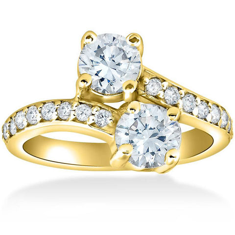 2 Ct Forever Us 2 Stone Diamond Engagement Ring 14k Yellow Gold
