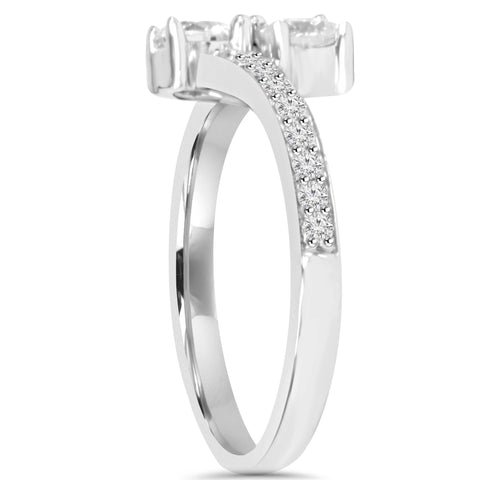 1 3/4 Ct 2-Stone Forever Us Lab Created Diamond Engagement Ring 14K White Gold