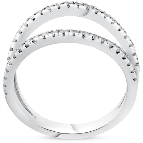 1/4ct Diamond Ring Open Fashion Ring Multi Band White Gold