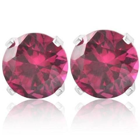 1 Ct TW Ruby Studs Earrings in 10k White or Yellow Gold