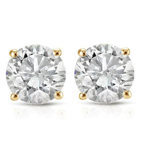 14K Yellow Gold Diamond-Cut Ball Stud Earrings - 3mm Spiral Engraved Design With Secure Push Backs