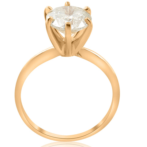 2 1/2 ct Round Solitaire Diamond Engagement Ring 14k Yellow Gold Enhanced