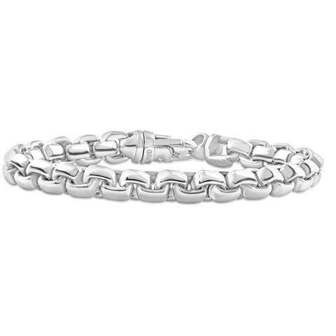 Men's Steel Single Tone Clasp 8.5mm Rounded Tight Link  8.5 " Bracelet