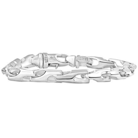 Men's Polished Steel Single Tone Clasp 5.5mm Flexible Link  8.5 " Bracelet