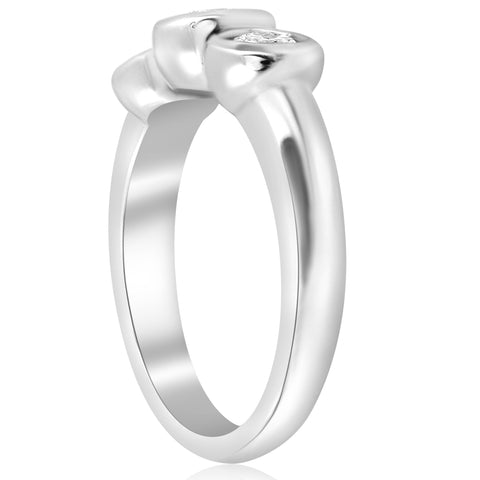 3/4ct Bezel Past Present Future Diamond 3 Stone Engagement Ring White Gold 14 kt