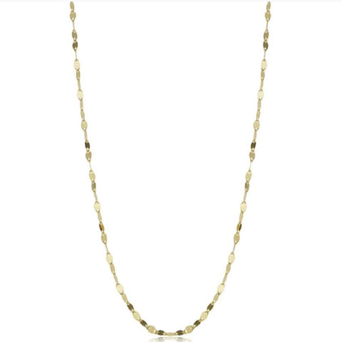14k Yellow Gold Necklace 1.9-mm Mirror Flat Link Chain (18 inches)