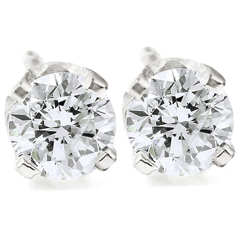VS 1/4ct Round Diamond Studs Earrings 14K White Gold
