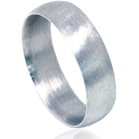 6mm Platinum Matte Finish Mens Wedding Band Ring