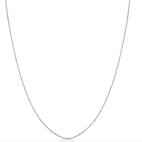 14k White Gold Diamond-cut Cable Chain (18 inches)
