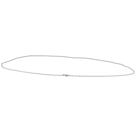 Solid 10k White Gold 18" Dainty Chain With Spring Ring