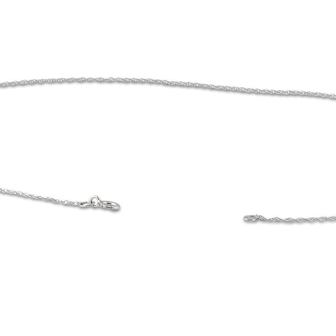 Solid 10k White Gold 18" Dainty Chain With Spring Ring