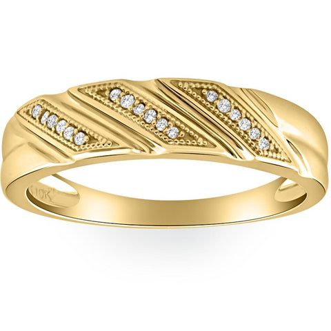 1/5ct Mens Diamond Ring 10K Yellow Gold
