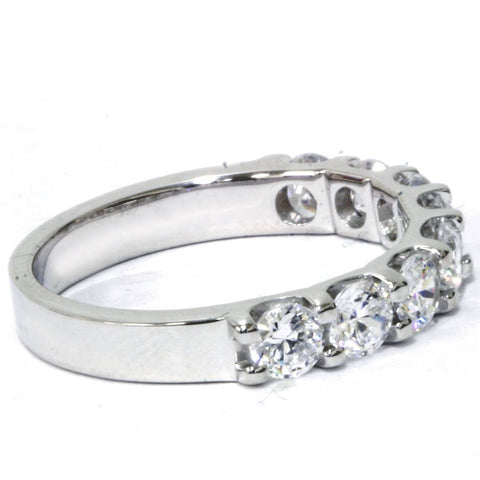 U Prong Diamond 1 1/2 Carat Wedding Ring 14K White Gold Womens Stackable Band