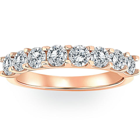 1 5/8 ct Diamond U Prong Wedding Ring 14k Rose Gold Anniversary Band Lab Grown