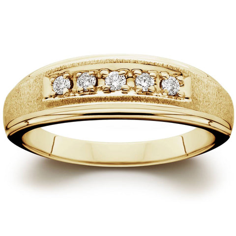 Ladies 14K Yellow Gold 1/6ct Diamond Wedding Ring