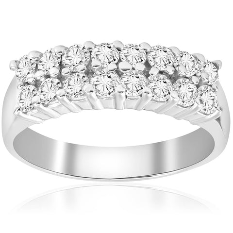 1 5/8ct Diamond Anniversary Wedding White Gold Ring 14K