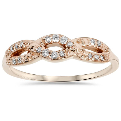 1/5ct Diamond Infinity Ring 14k Rose Gold