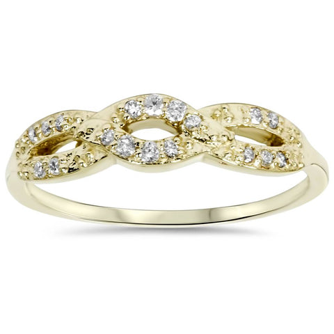 1/5ct Diamond Infinity Ring 10k Yellow Gold