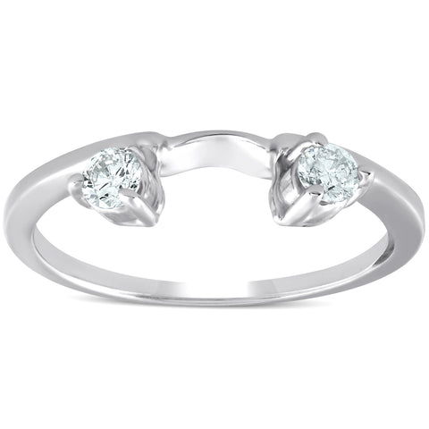 1/4ct Diamond Engagement Ring Wedding Band Enhancer 14K White Gold