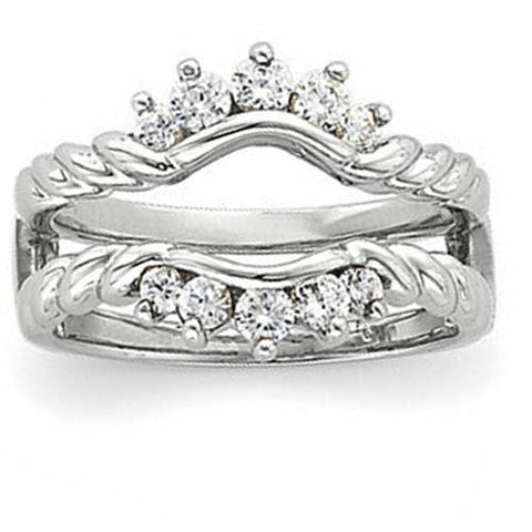White Gold Diamond Ring Guard Enhancer | Lee Michaels Fine Jewelry