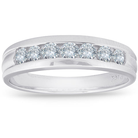 5/8 ct Diamond Wedding Womens Band 14K White Gold Anniversary Ring