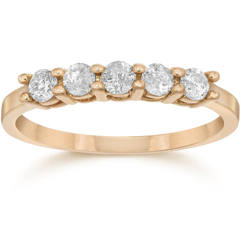 3/4ct Five Stone Diamond Ring 14K Rose Gold