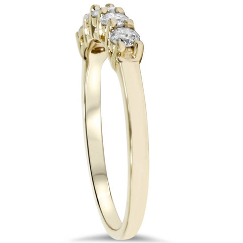 3/4ct Diamond 5-Stone Wedding Anniversary 14K Yellow Gold Ring