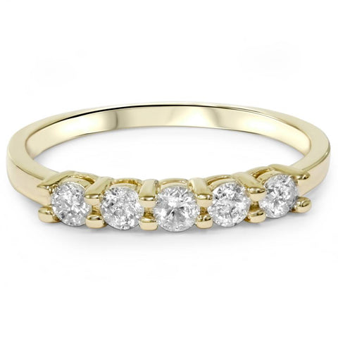 1/2ct Five Stone Diamond Ring 14K Yellow Gold