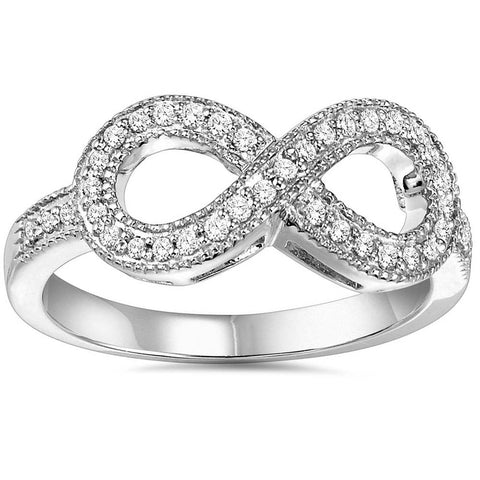 1/3ct Diamond Infinity Ring 10K White Gold