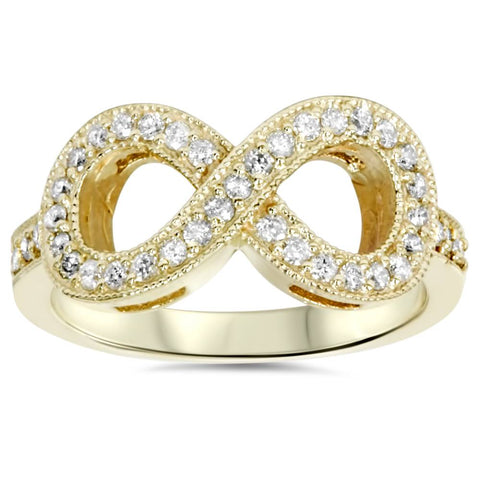 1/3ct Diamond Infinity Ring 10K Yellow Gold
