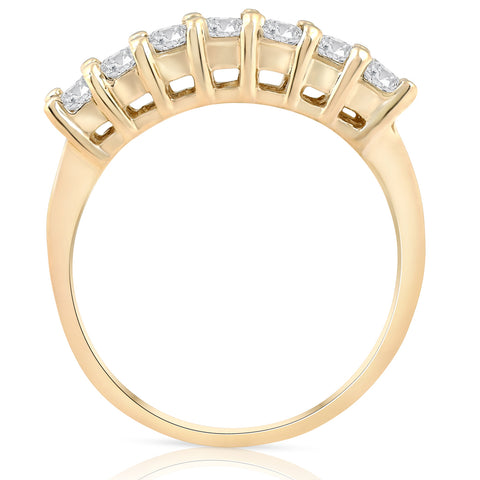 5/8CT Diamond Wedding Anniversary Ring Solid 14K Yellow Gold