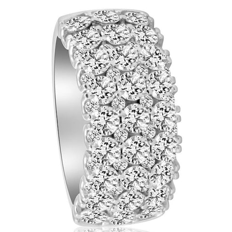 G/VS 2 3/4Ct Lab Grown Diamond Wedding Ring 10k White Gold