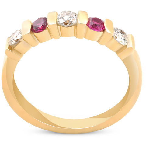 1/2ct Ruby & Diamond Wedding Anniversary 14K Yellow Gold Ring