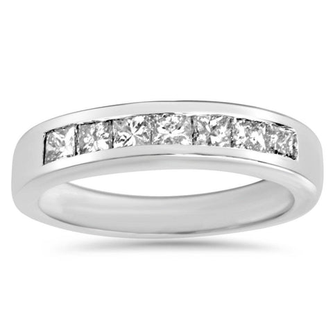 1ct Princess Cut Diamond Wedding Anniversary Ring 14k White Gold