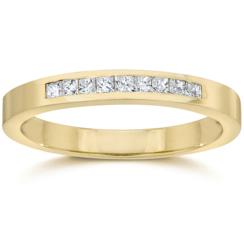 1/4ct Princess Cut Diamond Wedding Yellow Gold Ring
